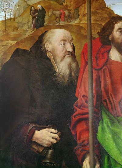 Portinari Altarpiece (left panel detail of the head of Saint Anthony) by Hugo van der Goes